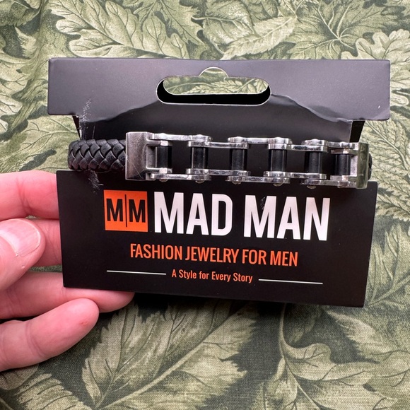 Mad Man Fashion Jewelry For Men Stainless Steel Bracelet Snap Clasp 8 in Black - Picture 1 of 13